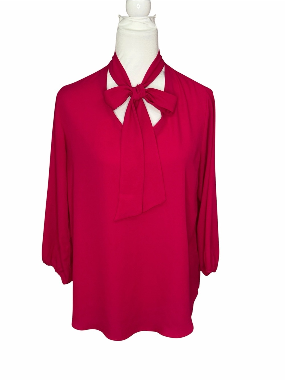 Veronica M Tie V-Neck Blouse Pink